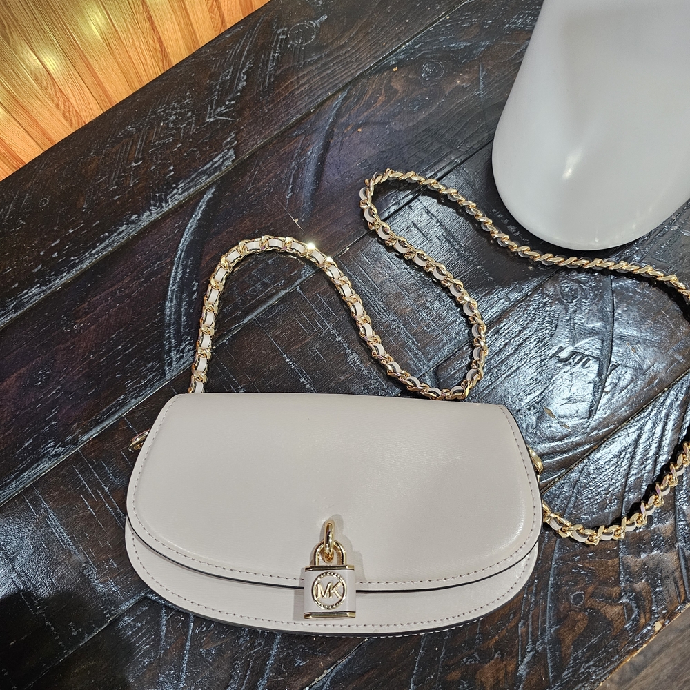 Michael Kors Light Pink Leather Chain Crossbody Bag